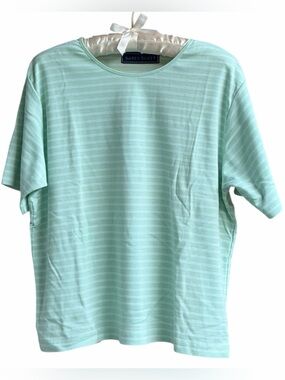 Karen Scott Mint Striped Tee Size XL
